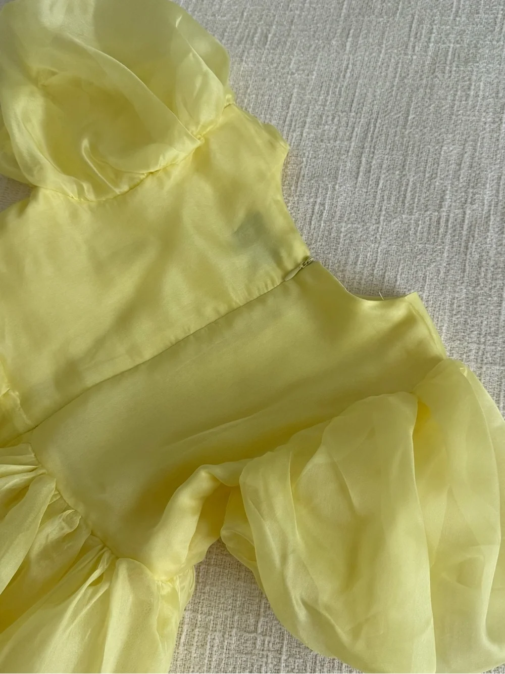 Bardot Girls Yellow Puff Sleeve Formal Dress